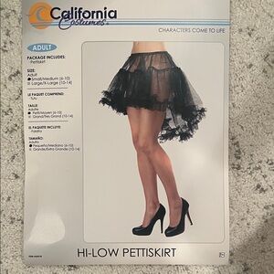 California Costumes Black High-Low Skirt